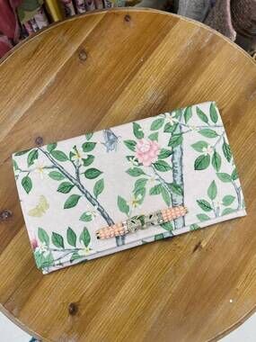 NEW GARLAND BAGS women's evelyn clutch bag in soft pink floral
